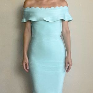Aquamarine Bandage Midi Dress - SMALL